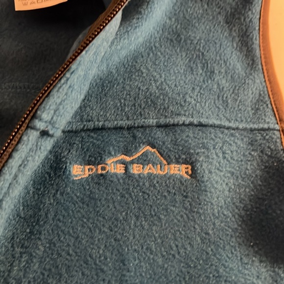 Eddie Bauer Men’s Blue Full Zip Fleece Vest two zipper pocket Size Medium. - Picture 8 of 10